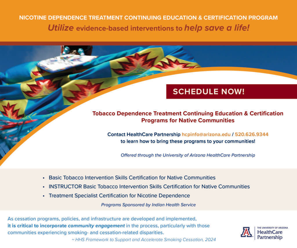 Tobacco Dependence Treatment Continuing Education & Certification Programs for Native Communities